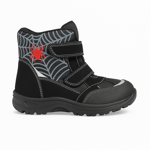 Stoere moonboots met spinnenwebprint! Maat 28